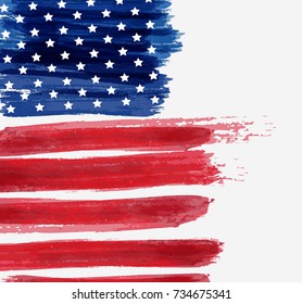 USA abstract flag brushed background. Vector abstract grunge brushed flag. Template for holiday banner, greeting card, invitation, poster, flyer, etc.