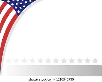 USA abstract flag patriotic border corner with empty space for your text vector design template