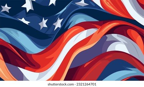 USA Abstract Flag Vector Background with elements of the american flag Star in red and blue colors