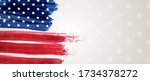 USA abstract grunge painted flag vertical banner. Template for United States of America national holiday banner, greeting card, invitation, poster, flyer, etc. 
