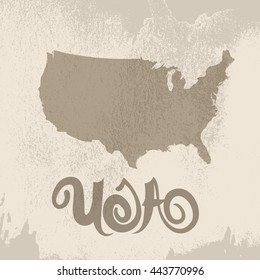 Usa. Abstract map vector grunge background