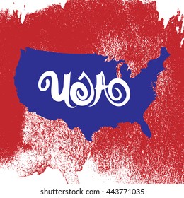 Usa. Abstract map vector grunge background
