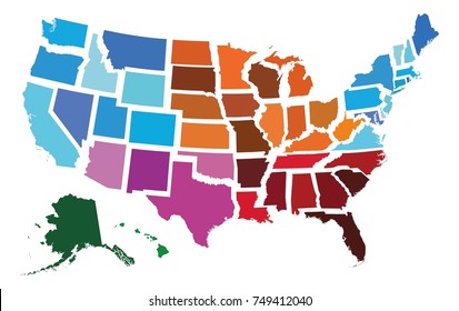 USA Administrative Regional Map