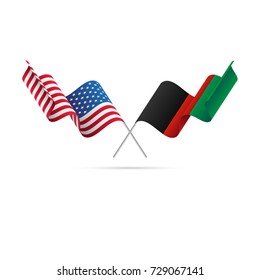 USA and Afghanistan flags. Vector illustration.