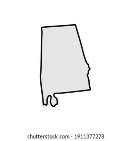 USA Alabama state borders, Alabama border map.