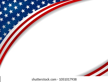 USA or America flag design on white background vector illustration