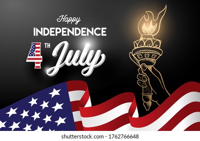 USA America Happy Independence Day 4th July Design Background