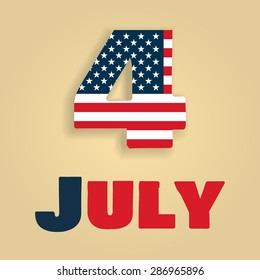 USA, America, Happy Independence Day, July 4th, Fourth of July, American Flag Vector