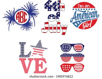 USA America Love Sunglasses Cuttable Design