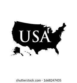 USA, US-amerikanische Kartensymbol Vektorillustration einzeln