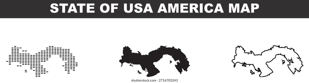 USA Amerika Karte Staat Vektorgrafiken mit verschiedenen Stilen und Formaten für Geografie und Navigationszwecke