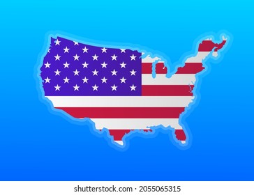 Usa America Map States Border Isolated Stock Vector (Royalty Free ...