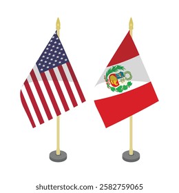 usa america peru flag table vector design illustration