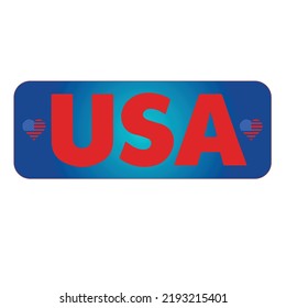 USA of America text with love flag style template