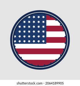 US-amerikanische oder amerikanische Vektorflagge mit schwenkbarer oder 3D-Flaggengrafik, nationales Symbol der Vereinigten Staaten von Amerika
