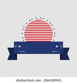 Bandera vectorial de Estados Unidos o América con ondulación o ilustración de bandera 3d, símbolo nacional de los Estados Unidos de América