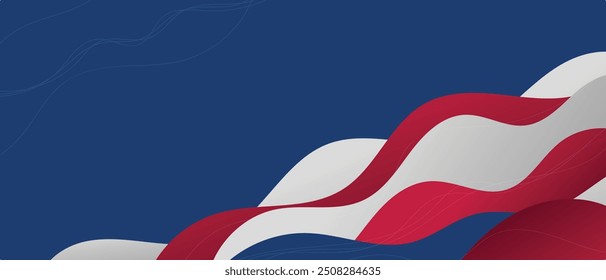 Ilustración vectorial de Plantilla de diseño de fondo de bandera estadounidense de EE. UU