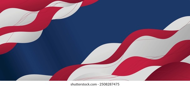 usa american flag background design template blue red vector illustration