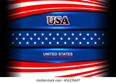 USA American flag background for Independence Day, Memorial Day and other events, Vector illustration.