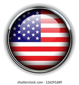 USA, American Flag Button