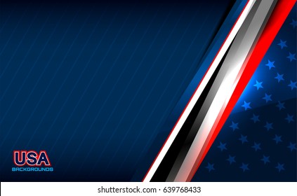 usa american flag color background for Independence Day and other events, vector illustration