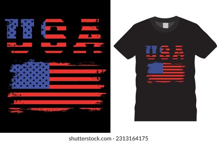 USA American Flag graphic Vector T-Shirt Design. American Awesome Modern and stylish typography T-Shirts Design vector illustration. USA shirts designs ready for print, poster, banner, card pod.