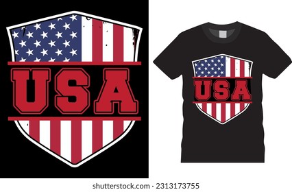 USA American Flag graphic Vector T-Shirt Design. American Awesome Modern and stylish typography T-Shirts Design vector illustration. USA shirts designs ready for print, poster, banner, card pod.