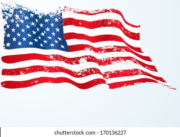 USA, American flag in grunge