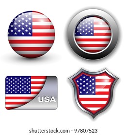 USA, american flag icons theme.