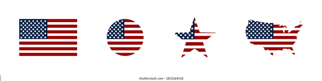 USA. American Flag With Usa Map And Stars. America. USA Flag. Vector Illustration