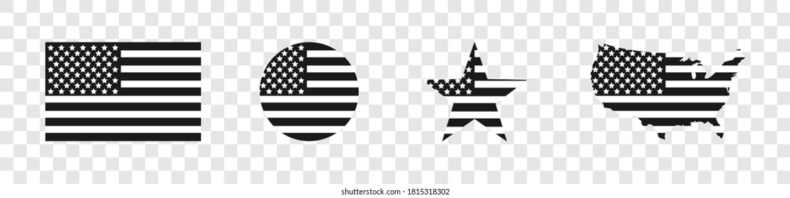 USA. American flag with usa map and stars. America. USA flag. Vector illustration