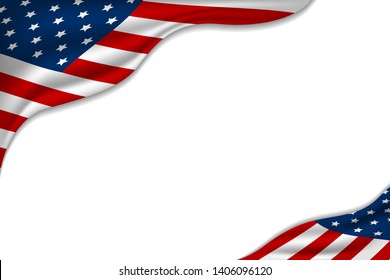 USA or american flag on white background vector illustration