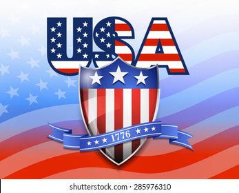 USA American Flag and Shield Background