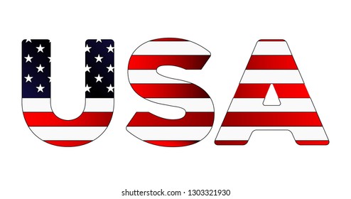 USA american flag stylized text advertisement isolated