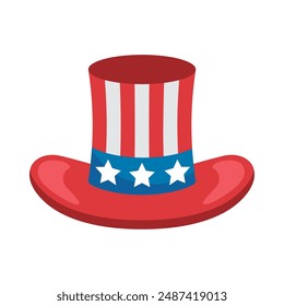 usa american flag top hat isolated