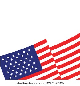 USA American Flag Wave Vector Template