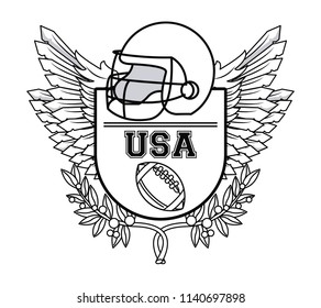 USA american football sport in black and white