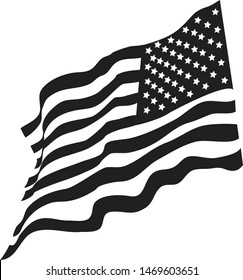 Usa American Grayscale Flag Vector Icon Stock Vector (Royalty Free ...