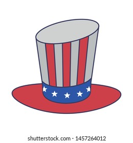 usa american independence 4th july patriotic happy celebration united states hat isolated cartoon vector illustration graphic design