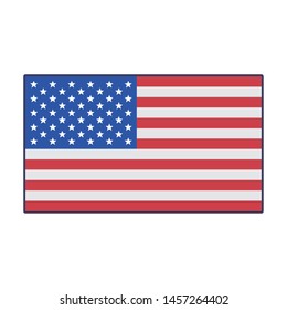 usa american independence 4th july patriotic happy celebration united states flag isolated cartoon vector illustration graphic design