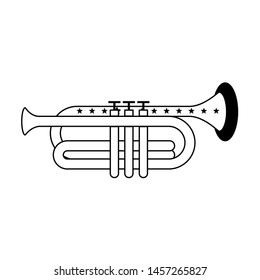 usa american independence 4th july patriotic happy celebration united states trumpet isolated cartoon vector illustration graphic design