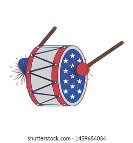 usa american independence 4th july patriotic happy celebration united states drum isolated cartoon vector illustration graphic design