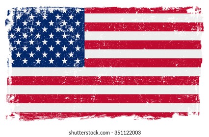 USA American vector flag isolated on white background.