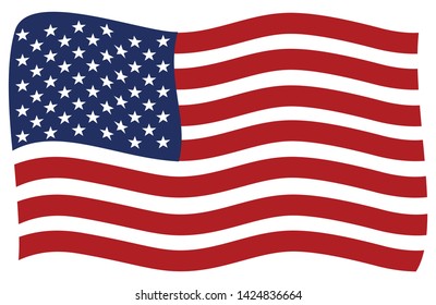 USA American waving flag vector illustration