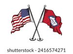 USA and Arkansas flag vector. Vector flag of USA and Arkansas.