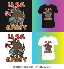 USA The Army T-Shirt Design victor illustration.