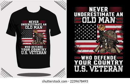 USA army veteran or Military skull t shirt and USA Flag t shirt design or template