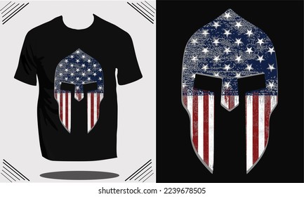 USA army veteran or Military skull t shirt and USA Flag t shirt design or template