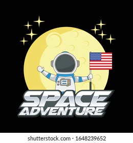 USA astronaut logo icon vector