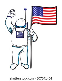 USA astronaut vector illustration